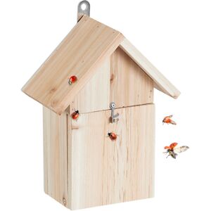 Relaxdays - Ladybird House, Garden Insect Hotel, for Hanging, Untreated Wood, Hibernation Box, 23 x 18 x 10 cm, Natural Relaxdays - Ladybird House, Garden Insect Hotel, for Hanging, Untreated Wood, Hibernation Box, 23 x 18 x 10 cm, Natural