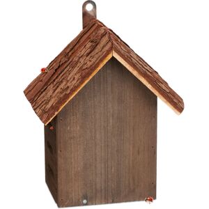 Relaxdays - Ladybird House, Wood, HxWxD: 22 x 18 x 12 cm, Weatherproof, for Hanging, Insect Hotel for Ladybirds, Brown Relaxdays - Ladybird House, Wood, HxWxD: 22 x 18 x 12 cm, Weatherproof, for Hanging, Insect Hotel for Ladybirds, Brown