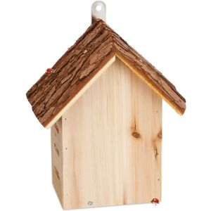 Relaxdays - Ladybird House, Wood, HxWxD: 22 x 18 x 12 cm, Weatherproof, for Hanging, Insect Hotel for Ladybirds, Natural Relaxdays - Ladybird House, Wood, HxWxD: 22 x 18 x 12 cm, Weatherproof, for Hanging, Insect Hotel for Ladybirds, Natural