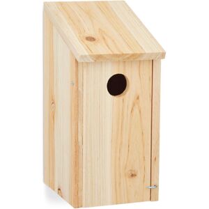 Relaxdays Nesting Box, Hanging Birdhouse, Untreated Wood, Opening Ø 3.2 cm, 26 x 12 x 14.5 cm, Natural Relaxdays Nesting Box, Hanging Birdhouse, Untreated Wood, Opening Ø 3.2 cm, 26 x 12 x 14.5 cm, Natural