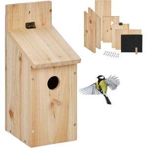 Nesting Box Kit, for Birds, 32 mm Entrance, hwd: 29.5x11.5x17 cm, Bird House to Build Yourself, Wood, Natural - Relaxdays Nesting Box Kit, for Birds, 32 mm Entrance, hwd: 29.5x11.5x17 cm, Bird House to Build Yourself, Wood, Natural - Relaxdays