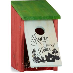 Relaxdays Nesting Box, Small Birds, Home Tweet Home Print, Wooden, Hanging, Decor, HxWxD: 21.5 x 12 x 15.2 cm, Red-Green Relaxdays Nesting Box, Small Birds, Home Tweet Home Print, Wooden, Hanging, Decor, HxWxD: 21.5 x 12 x 15.2 cm, Red-Green