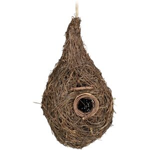 Relaxdays - Bird Nest, Tear Shape, For Hanging, Cages, Small Animals, h x w x d: 30 x 16 x 16 cm, Straw, Natural Relaxdays - Bird Nest, Tear Shape, For Hanging, Cages, Small Animals, h x w x d: 30 x 16 x 16 cm, Straw, Natural