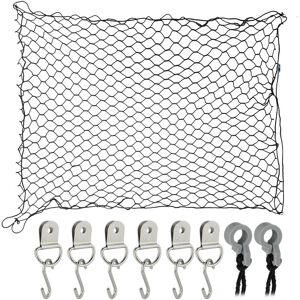 Partition Net for Dogs, 100 x 100 cm, Car Netting with Hooks, Pet Divider Backseat & Trunk, Universal, Black - Relaxdays Partition Net for Dogs, 100 x 100 cm, Car Netting with Hooks, Pet Divider Backseat & Trunk, Universal, Black - Relaxdays
