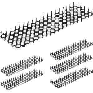 RELAXDAYS 24 x Spike mat, cat and marten deterrent, protection for flower beds and plants, plastic, black RELAXDAYS 24 x Spike mat, cat and marten deterrent, protection for flower beds and plants, plastic, black