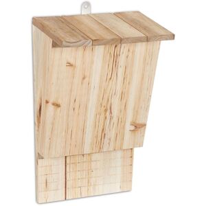 Relaxdays Slanted Bat Box, Nesting Habitats, Untreated Solid Wood, Garden Animal Shelter, HxWxD: 34x22.5x13 cm, Natural Relaxdays Slanted Bat Box, Nesting Habitats, Untreated Solid Wood, Garden Animal Shelter, HxWxD: 34x22.5x13 cm, Natural