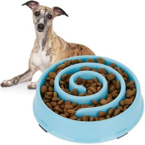 Relaxdays - Slow Feeder Dog Bowl, Set of 2, Pet Food, 600 ml Volume, Spiral Pattern, Healthy Eating, Dishwasher Safe, Blue Relaxdays - Slow Feeder Dog Bowl, Set of 2, Pet Food, 600 ml Volume, Spiral Pattern, Healthy Eating, Dishwasher Safe, Blue