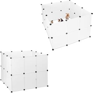 Relaxdays 48-piece Plastic Enclosure, DIY Outdoor Pen, HWD: 110x110x184cm, Simple Plug-In System, Expandable Run, White Relaxdays 48-piece Plastic Enclosure, DIY Outdoor Pen, HWD: 110x110x184cm, Simple Plug-In System, Expandable Run, White