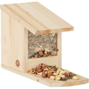 Relaxdays - Squirrel Feeder for Placing, Wood, Weather-Resistant, HxWxD: ca 17.5 x 12 x 25 cm, Natural Relaxdays - Squirrel Feeder for Placing, Wood, Weather-Resistant, HxWxD: ca 17.5 x 12 x 25 cm, Natural