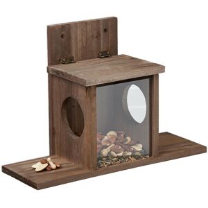 Relaxdays - Squirrel Feeder, Wooden, 2 Entrances & Standing Platform, Feeding Station, Nut & Seed Dispenser, Brown Relaxdays - Squirrel Feeder, Wooden, 2 Entrances & Standing Platform, Feeding Station, Nut & Seed Dispenser, Brown