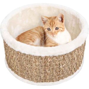 vidaXL Cat Basket Round 36 cm Seagrass Beige - Cat Basket vidaXL Cat Basket Round 36 cm Seagrass Beige - Cat Basket
