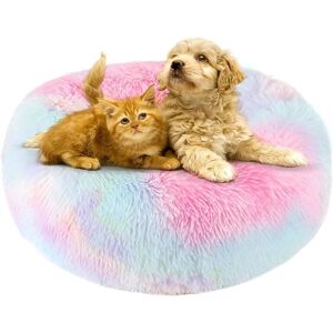 Longziming - Round Cushion 50cm Pet Bed Cat Cushion Cat Basket Dog Bed Round Dog Cat Bed Basket Donut Soft Soothing Dog Bed Cat Cushion Cat Basket, Longziming - Round Cushion 50cm Pet Bed Cat Cushion Cat Basket Dog Bed Round Dog Cat Bed Basket Donut Soft Soothing Dog Bed Cat Cushion Cat Basket,