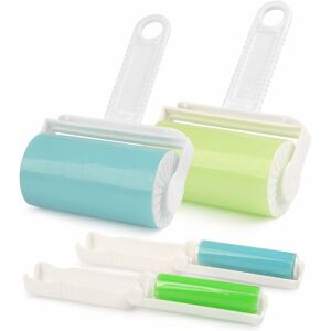 Héloise - Set of 4 Sticky Lint Rollers Adhesive Brush Washable and Reusable, Anti Polish Rollers Removes Pet Hair Coat for Hair, Clothes, Carpet, Car Héloise - Set of 4 Sticky Lint Rollers Adhesive Brush Washable and Reusable, Anti Polish Rollers Removes Pet Hair Coat for Hair, Clothes, Carpet, Car