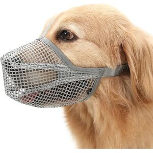 GROOFOO Soft Mesh Muzzle for Small Medium Large Dogs Labrador German Shepherd, Breathable Adjustable Mouth Guard for Biting Chewing Scavenging, Allows GROOFOO Soft Mesh Muzzle for Small Medium Large Dogs Labrador German Shepherd, Breathable Adjustable Mouth Guard for Biting Chewing Scavenging, Allows
