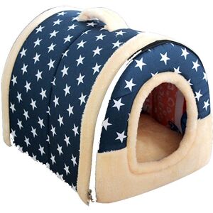 TLILY Soft Warm Star Pattern 2 in 1 Pet Nest Non-Slip Dog Cat Bed Foldable Winter Cozy Sleeping Bag Mat Pad Cushions TLILY Soft Warm Star Pattern 2 in 1 Pet Nest Non-Slip Dog Cat Bed Foldable Winter Cozy Sleeping Bag Mat Pad Cushions