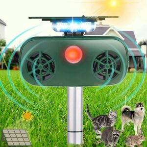 Gotrays - Solar Animal Repeller, Ultrasonic Pest Repeller, Waterproof, with Motion Activated Flash, led Light Alarm, Dog, Cat, Squirrels, Mouse, Gotrays - Solar Animal Repeller, Ultrasonic Pest Repeller, Waterproof, with Motion Activated Flash, led Light Alarm, Dog, Cat, Squirrels, Mouse,