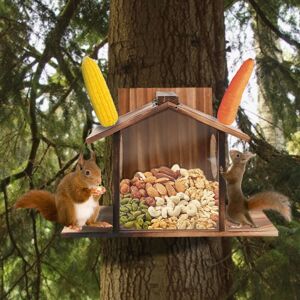 Bingo Paw - BingoPaw Squirrel Feeder Wooden Feeding Station House Design Bingo Paw - BingoPaw Squirrel Feeder Wooden Feeding Station House Design