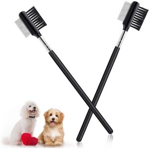 HÉLOISE Stain Remover Comb, Double Sided Dog Eye Comb Brush 2pcs Dog Tear Comb Dog Eye Comb Double Sided Dog Eye Grooming Comb HÉLOISE Stain Remover Comb, Double Sided Dog Eye Comb Brush 2pcs Dog Tear Comb Dog Eye Comb Double Sided Dog Eye Grooming Comb