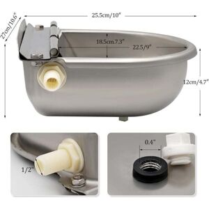 SNQ Stainless steel water trough with drain plug and adjustable float valve for horses, dogs, cattle, goats, sheep, pigs automatic livestock waterer SNQ Stainless steel water trough with drain plug and adjustable float valve for horses, dogs, cattle, goats, sheep, pigs automatic livestock waterer