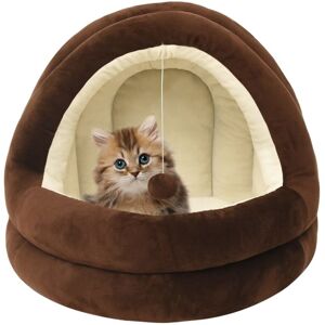 vidaXL Cat Bed 50x50x45 cm Brown and Grey - Cat Bed vidaXL Cat Bed 50x50x45 cm Brown and Grey - Cat Bed
