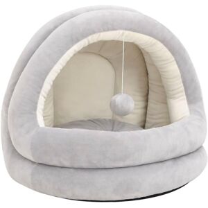 vidaXL Cat Bed 40x40x35 cm Grey and Cream - Cat Bed vidaXL Cat Bed 40x40x35 cm Grey and Cream - Cat Bed
