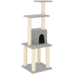 Cat Tree with Sisal Scratching Posts Light Grey 105 cm Vidaxl Cat Tree with Sisal Scratching Posts Light Grey 105 cm Vidaxl