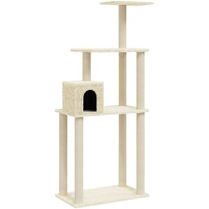 vidaXL Cat Tree with Sisal Scratching Posts Cream 147 cm - Cat Tree vidaXL Cat Tree with Sisal Scratching Posts Cream 147 cm - Cat Tree