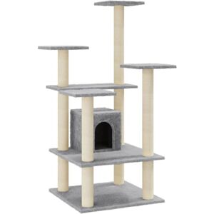 vidaXL Cat Tree with Sisal Posts - 110cm Indoor Climbing Tower vidaXL Cat Tree with Sisal Posts - 110cm Indoor Climbing Tower