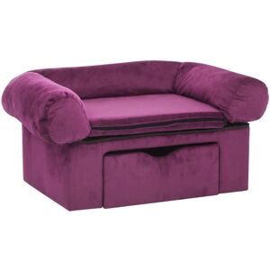 vidaXL Dog Sofa with Drawer - Plush Pet Couch 75x50x38 cm vidaXL Dog Sofa with Drawer - Plush Pet Couch 75x50x38 cm