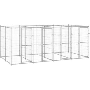 vidaXL Outdoor Dog Kennel Galvanised Steel 9.68 m² - Dog Kennel vidaXL Outdoor Dog Kennel Galvanised Steel 9.68 m² - Dog Kennel