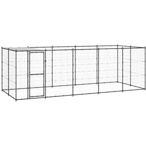 Outdoor Dog Kennel Steel with Roof 12.1 m² Vidaxl Outdoor Dog Kennel Steel with Roof 12.1 m² Vidaxl