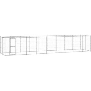vidaXL Outdoor Dog Kennel Galvanised Steel with Roof 21.78 m² - Dog Kennel vidaXL Outdoor Dog Kennel Galvanised Steel with Roof 21.78 m² - Dog Kennel