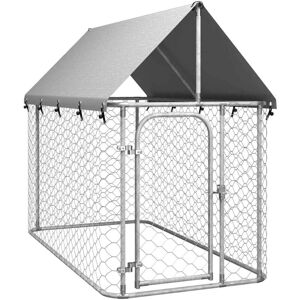 vidaXL Outdoor Dog Kennel with Roof 200x100x150 cm - Dog Enclosure vidaXL Outdoor Dog Kennel with Roof 200x100x150 cm - Dog Enclosure