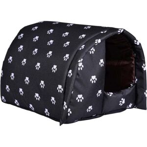 COOCHEER Waterproof Outdoor Cat Kennel, Winter Warm Cat Shelter, Portable Folding Wild Cat House, Oxford Cloth Outdoor House for Small Dogs, Black, L COOCHEER Waterproof Outdoor Cat Kennel, Winter Warm Cat Shelter, Portable Folding Wild Cat House, Oxford Cloth Outdoor House for Small Dogs, Black, L