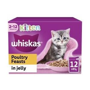 Whiskas - Kitten Poultry Feasts Wet Cat Food Pouches in Jelly - 85g - 811951 Whiskas - Kitten Poultry Feasts Wet Cat Food Pouches in Jelly - 85g - 811951