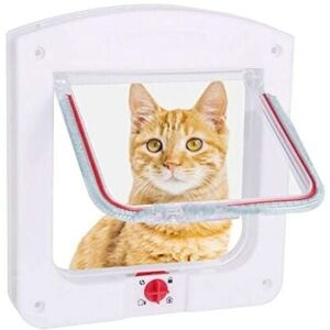Cyslmuk - White Manual Cat Flaps & Doors,Cat Flap for Cats Dogs Small Cat Flap Door Microchip 4 Way Lockable Easy to Install Cyslmuk - White Manual Cat Flaps & Doors,Cat Flap for Cats Dogs Small Cat Flap Door Microchip 4 Way Lockable Easy to Install