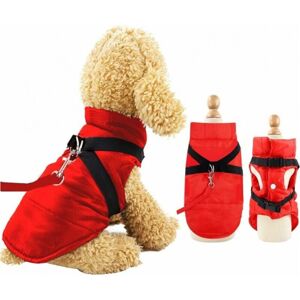 Cyslmuk - Winter Dog Coats Waterproof Warm with Harness Hole, Puppy Jacket Vest Clothes Costume Winter Clothing for Small Dogs Pet,Red,L Cyslmuk - Winter Dog Coats Waterproof Warm with Harness Hole, Puppy Jacket Vest Clothes Costume Winter Clothing for Small Dogs Pet,Red,L