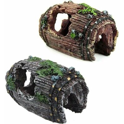 HOOPZI 2pcs Aquarium Ornament Rocky View Cave Shape with Green Grass for Hiding Shrimp and Fish Landscape Rock Hide Cave Tree Aquarium Decoration HOOPZI 2pcs Aquarium Ornament Rocky View Cave Shape with Green Grass for Hiding Shrimp and Fish Landscape Rock Hide Cave Tree Aquarium Decoration