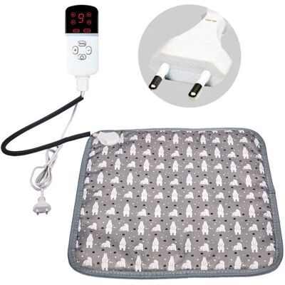 TEHTUY 45x45cm Heated Dog and Cat Mat with Auto Off Timer, Electric Pet Heating Pad with Adjustable Temperature and Anti-Bite Cord TEHTUY 45x45cm Heated Dog and Cat Mat with Auto Off Timer, Electric Pet Heating Pad with Adjustable Temperature and Anti-Bite Cord