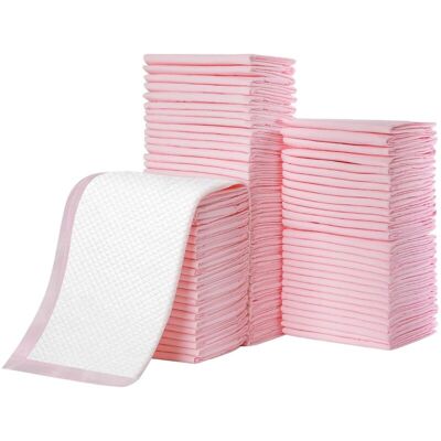 IKODM Absorbent Dog Mat, 33 × 45 cm Disposable Pee Pad, Dog Training Pad, Waterproof Pet Pad, Leak-Proof Potty Training Pad, Pink 100 Pieces IKODM Absorbent Dog Mat, 33 × 45 cm Disposable Pee Pad, Dog Training Pad, Waterproof Pet Pad, Leak-Proof Potty Training Pad, Pink 100 Pieces