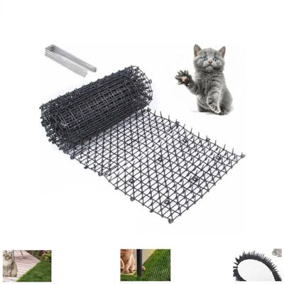 TORMATOR Anti-Cat Mat with Spikes, 200 x 30cm Cat and Dog Repellent Deterrent Mat, with 8 U-Shaped Ground Anchors, Natural & Eco-Friendly Cat and Dog TORMATOR Anti-Cat Mat with Spikes, 200 x 30cm Cat and Dog Repellent Deterrent Mat, with 8 U-Shaped Ground Anchors, Natural & Eco-Friendly Cat and Dog