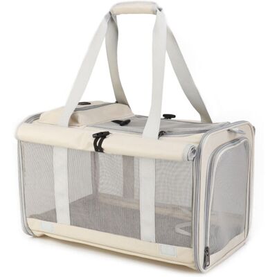 GROOFOO Cat Carrier Bag Portable Foldable Pet Carrier for Small Cats and Dogs with Large Opening Breathable Hands-Free Pet Carrying Bag for Travel white GROOFOO Cat Carrier Bag Portable Foldable Pet Carrier for Small Cats and Dogs with Large Opening Breathable Hands-Free Pet Carrying Bag for Travel white