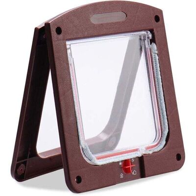 DEBUNS Cat flap for cats and dogs, small cat flap door with microchip, 4-way lock, easy to install. DEBUNS Cat flap for cats and dogs, small cat flap door with microchip, 4-way lock, easy to install.