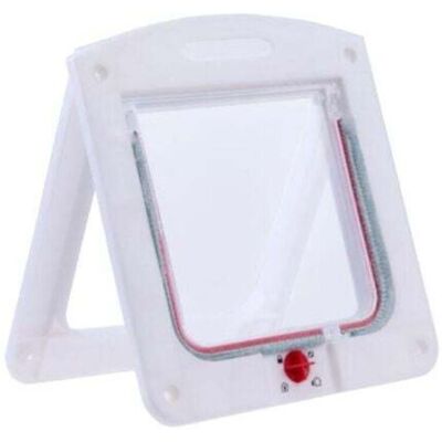 TEHTUY Cat Flap for Cats and Dogs, Small Cat Flap, Microchip Door, 4-Way Lockable, Easy to Install, White TEHTUY Cat Flap for Cats and Dogs, Small Cat Flap, Microchip Door, 4-Way Lockable, Easy to Install, White