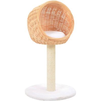 vidaXL Cat Tree with Sisal Scratching Post Natural Willow Wood Kitty Tower - Cat Tree vidaXL Cat Tree with Sisal Scratching Post Natural Willow Wood Kitty Tower - Cat Tree
