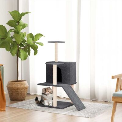 Cat Tree with Sisal Scratching Posts Dark Grey 82 cm Vidaxl Cat Tree with Sisal Scratching Posts Dark Grey 82 cm Vidaxl