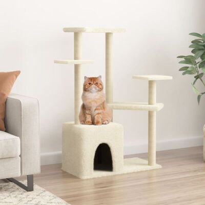 vidaXL Cat Tree with Sisal Posts 107.5 cm - Cat Tower for Climbing & Scratching vidaXL Cat Tree with Sisal Posts 107.5 cm - Cat Tower for Climbing & Scratching