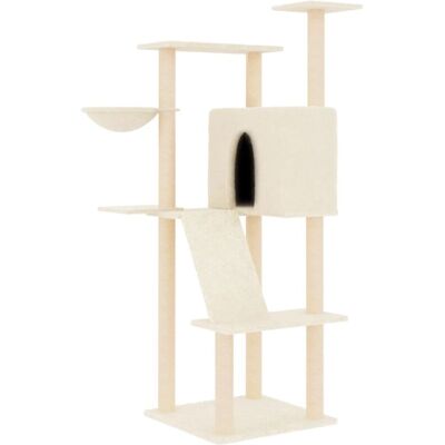Cat Tree with Sisal Scratching Posts Cream 143 cm Vidaxl Cat Tree with Sisal Scratching Posts Cream 143 cm Vidaxl