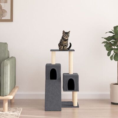 Cat Tree with Sisal Scratching Posts Dark Grey 82 cm Vidaxl Cat Tree with Sisal Scratching Posts Dark Grey 82 cm Vidaxl