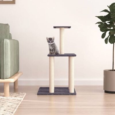 Cat Tree with Sisal Scratching Posts Dark Grey 85.5 cm Vidaxl Cat Tree with Sisal Scratching Posts Dark Grey 85.5 cm Vidaxl